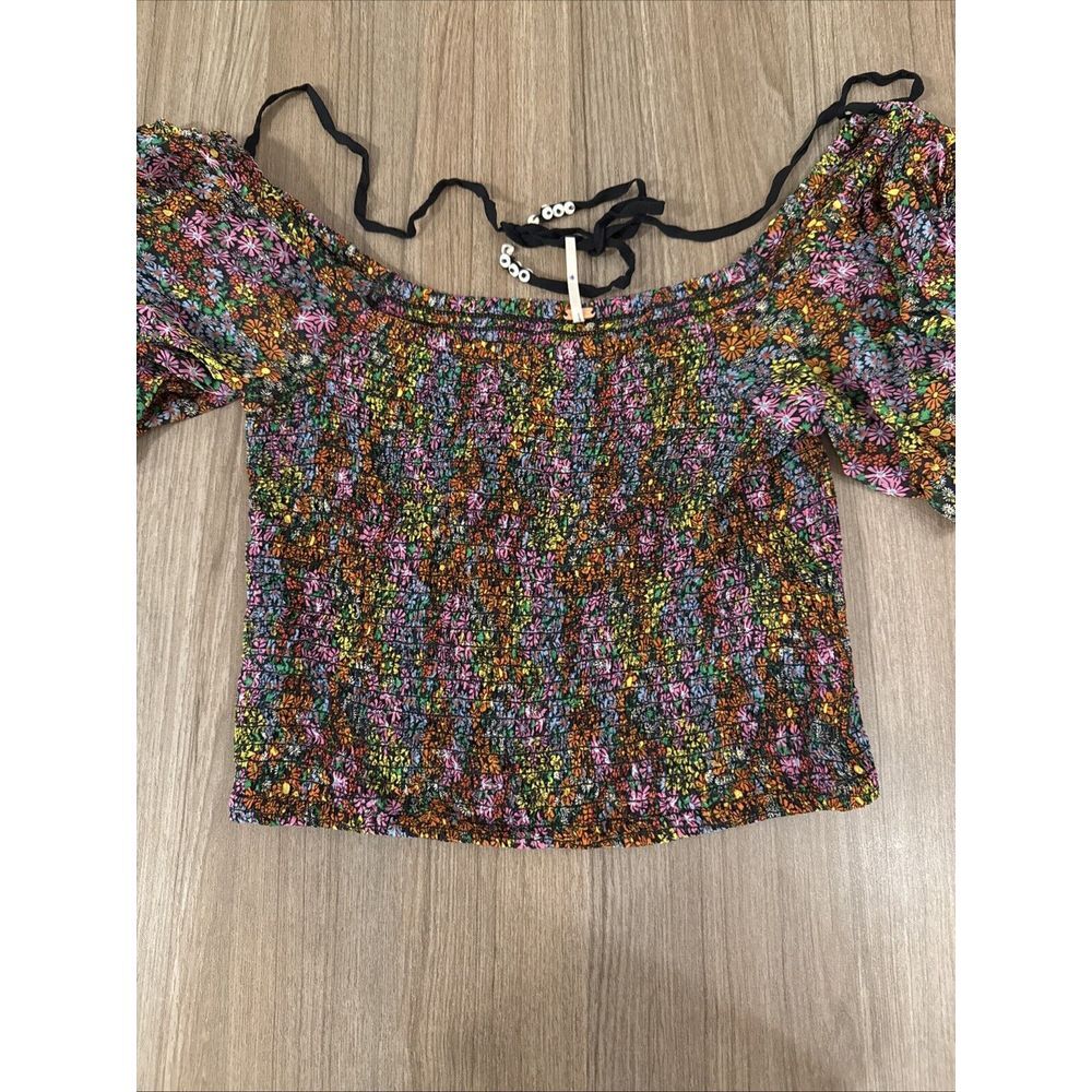 Free People Back On Top Crop Top In Dark Combo Size XS‎ NWOT